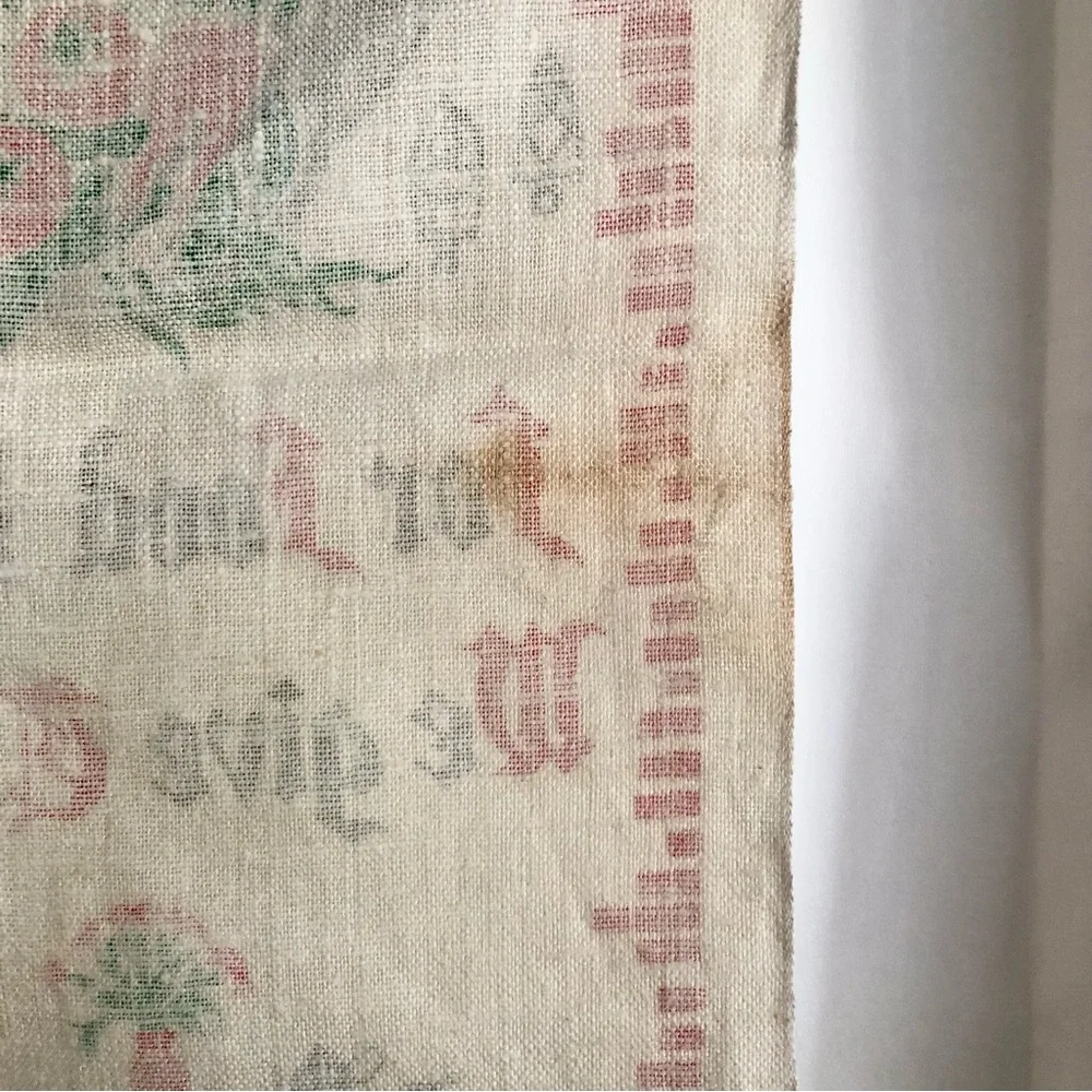 Vinage Linen Thanksgiving Theme Calendar  tea towel Wall Hanging 1961